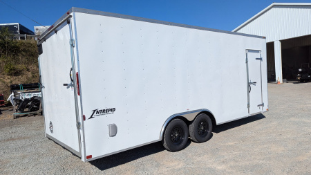 New 2026 Homesteader 8.5 x 20 Intrepid V-Nose Car Hauler w/ Ramp Door