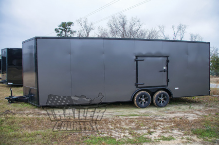 New 2026 8.5 x 24 Enclosed Car / Toy Hauler Cargo Trlr w/ Custom Blackout Package