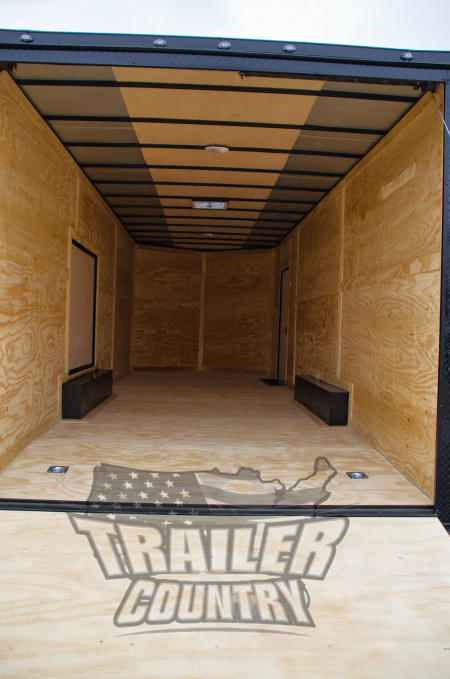 New 2026 8.5 x 24 Enclosed Car / Toy Hauler Cargo Trlr w/ Custom Blackout Package