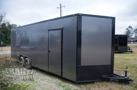 New 2026 8.5 x 24 Enclosed Car / Toy Hauler Cargo Trlr w/ Custom Blackout Package