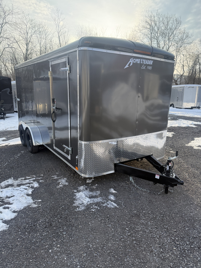 New 2026 Homesteader - 7x16 Ramp Door- CHARCOAL