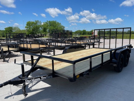 New 2026 DAVIDSON 83X16 TANDEM AXLE PIPE TOP UTILITY W/4' GATE