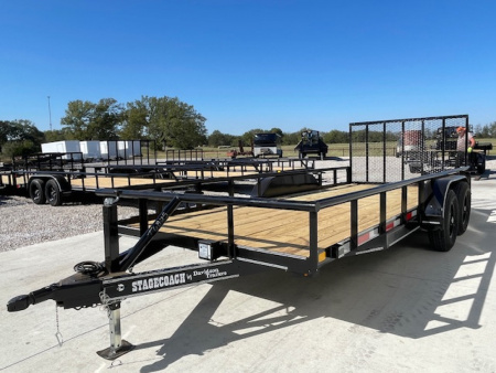 New 2026 DAVIDSON 83X18 PIPE TOP (2)TANDEM 5200lb AXLES UTILITY W 9900lb GVWR, 4' GATE