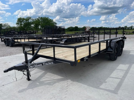 New 2026 DAVIDSON 83X16 (2)TANDEM AXLE PIPE TOP UTILITY W/36" GATE, DOVETAIL