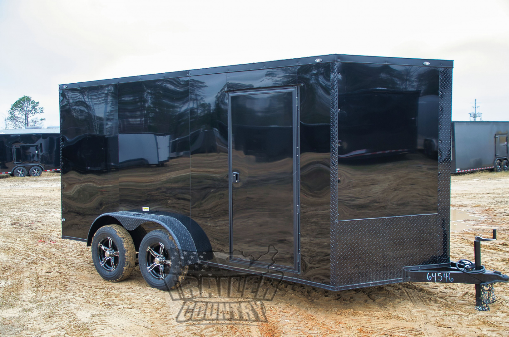 New 2026 NEW 7 x 14 V-Nosed Enclosed Motorcycle Cargo Trailer w/BLACKOUT PACKAGE