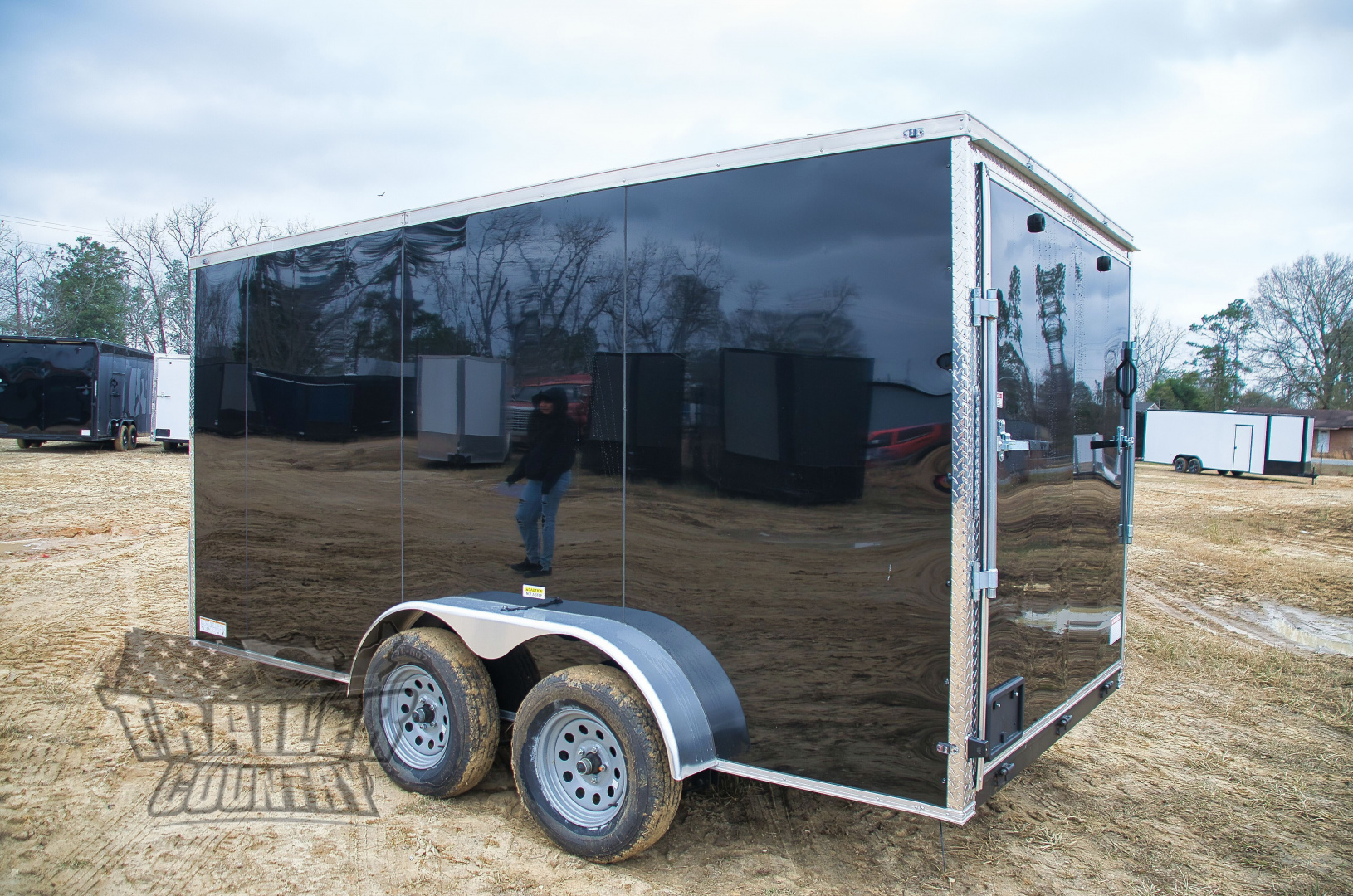 New 2026 New 7 X 14 Tandem Axle, V-Nosed Enclosed Motorcycle Cargo Trailer.