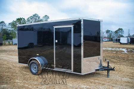 New 2026 Brand New 6 X 12 Single Axle, V-Nosed Enclosed Motorcycle Cargo Trailer
