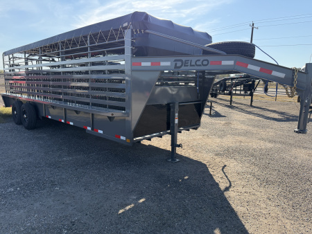 New 2026 Delco Trailers 6.8x24ft Gooseneck Livestock Trailer