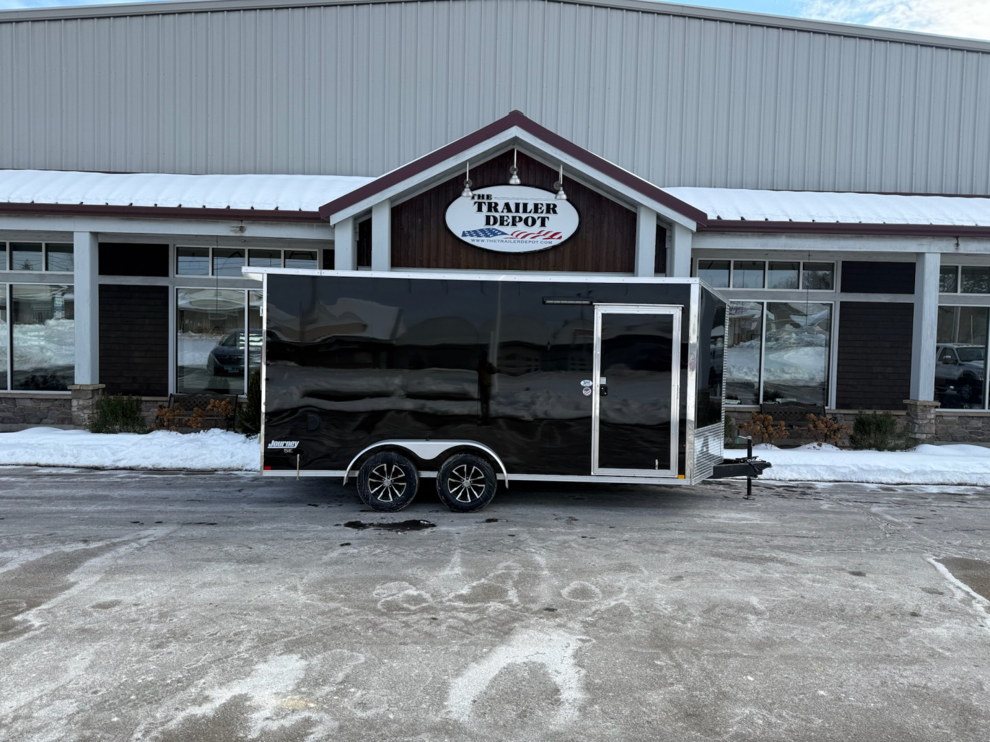 New Pace American 7' x 16' + V-Nose Enclosed Cargo Trailer with Barn Doors 7K