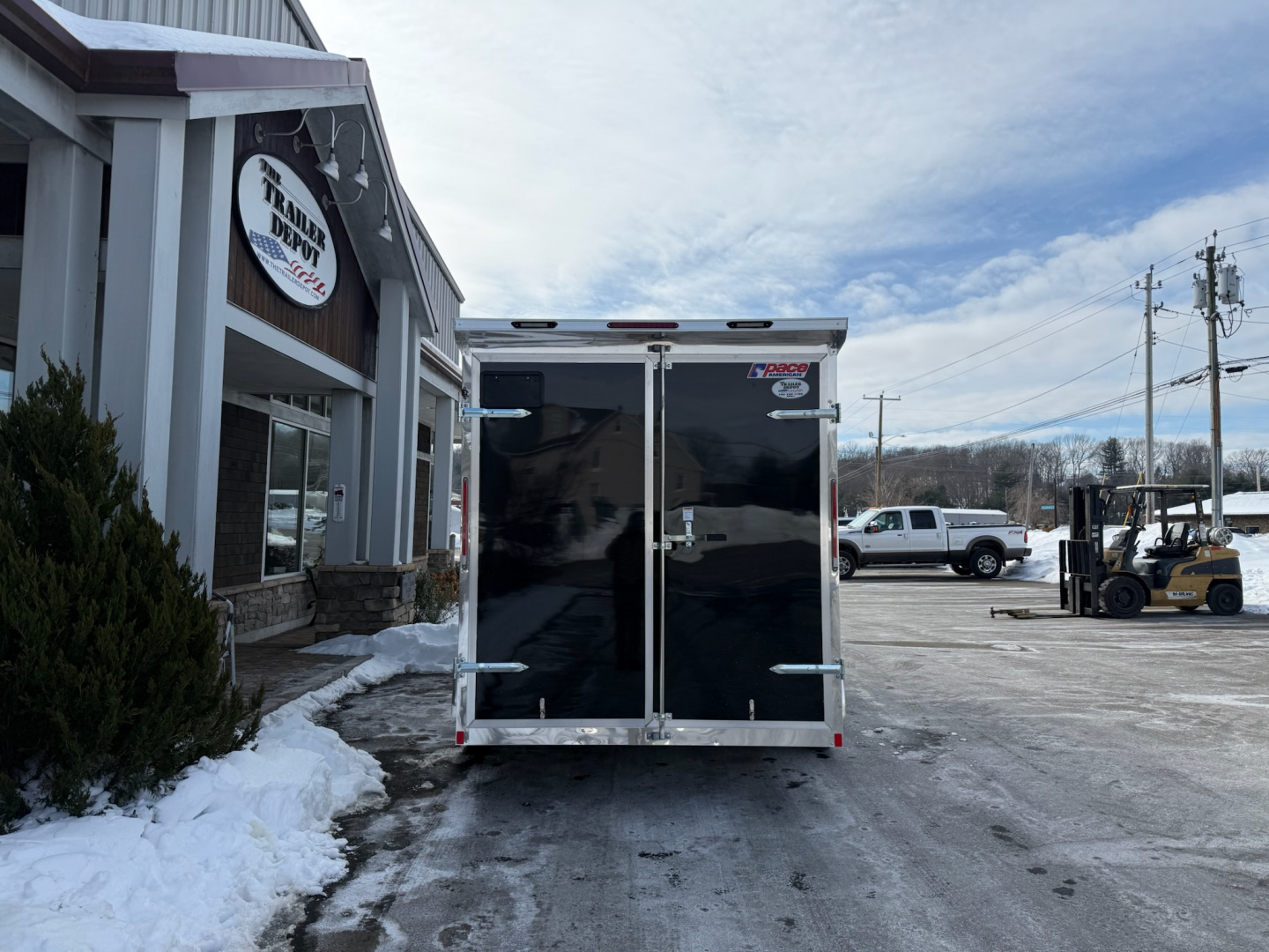 New Pace American 7' x 16' + V-Nose Enclosed Cargo Trailer with Barn Doors 7K