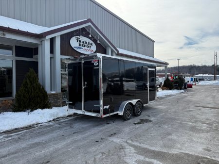 New Pace American 7' x 16' + V-Nose Enclosed Cargo Trailer with Barn Doors 7K