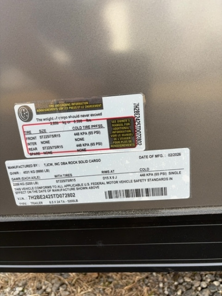 New 2026 Rock Solid Cargo RS8.5X24TA Cargo / Enclosed Trailer