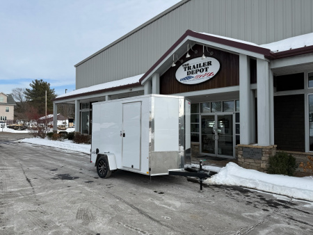 New Pace American 6′ X 10′ + V-NOSE ENCLOSED CARGO TRAILER WITH RAMP DOOR 2.9K