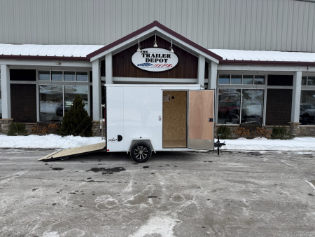 New Pace American 6′ X 10′ + V-NOSE ENCLOSED CARGO TRAILER WITH RAMP DOOR 2.9K