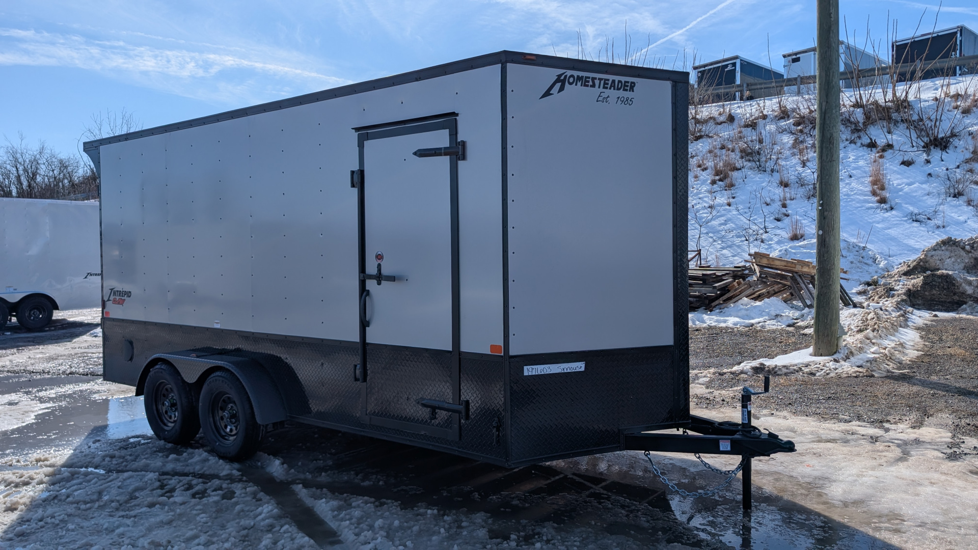 New 2026 Homesteader 7x16 Intrepid "OHV" V-Nose Cargo Trailer w/ Ramp Door (84" INSIDE)