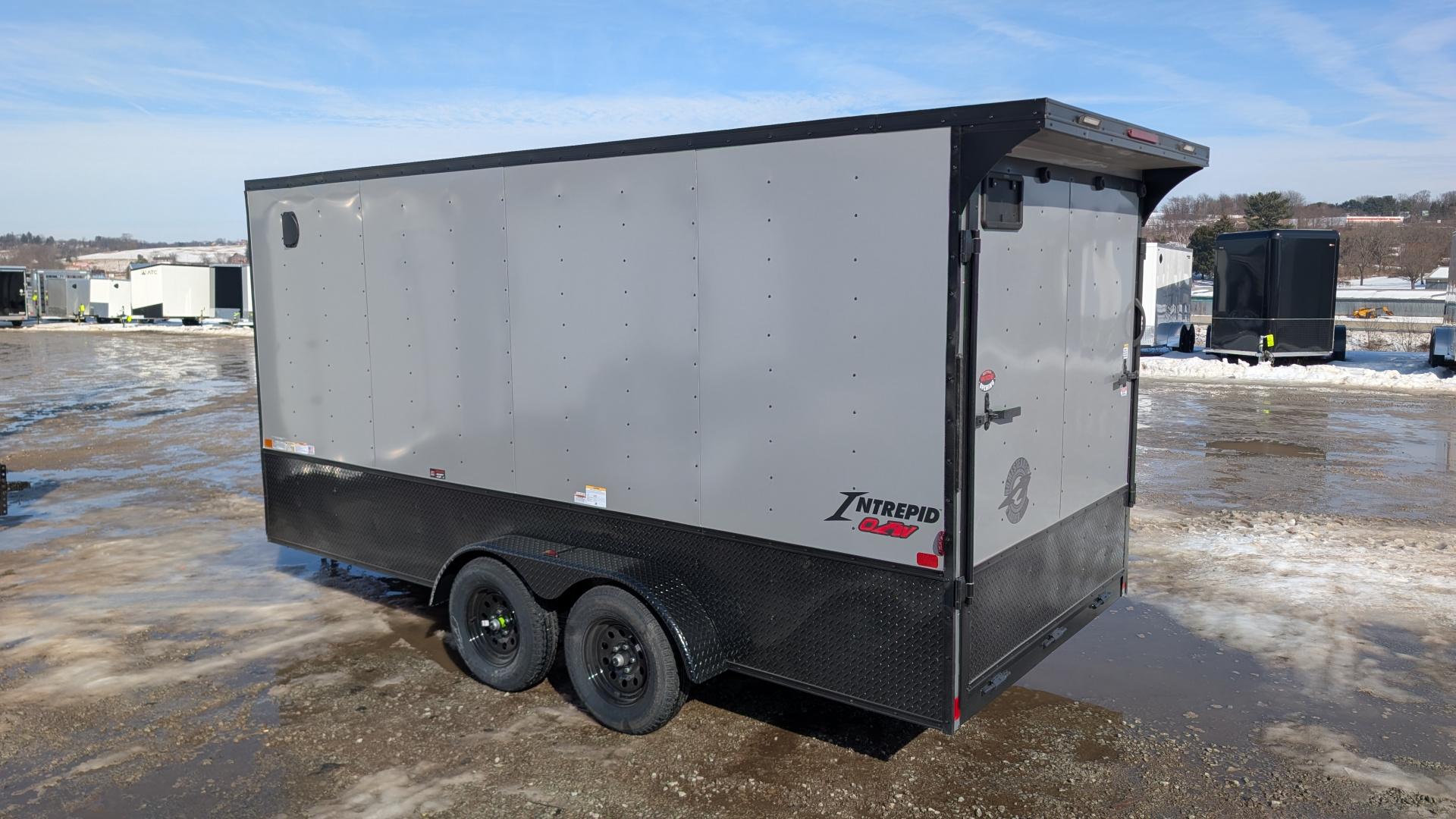 New 2026 Homesteader 7x16 Intrepid "OHV" V-Nose Cargo Trailer w/ Ramp Door (84" INSIDE)