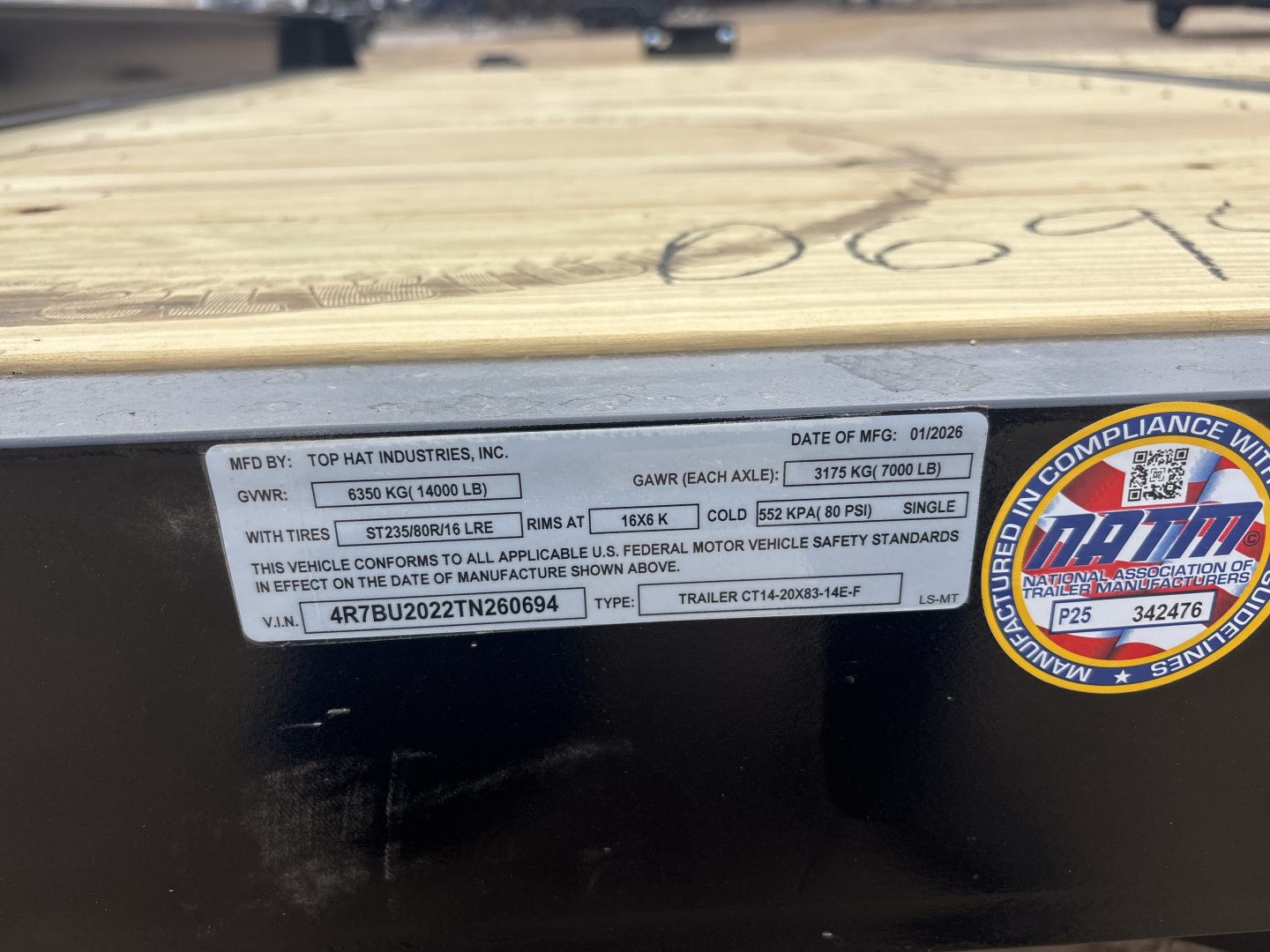 New 2026 Top Hat Trailers CT Utility Trailer