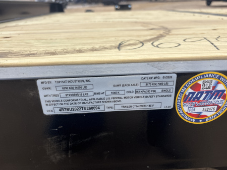New 2026 Top Hat Trailers CT Utility Trailer