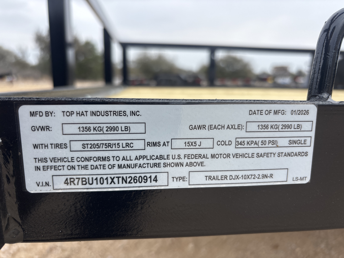 New 2026 Top Hat Trailers DJX Utility Trailer