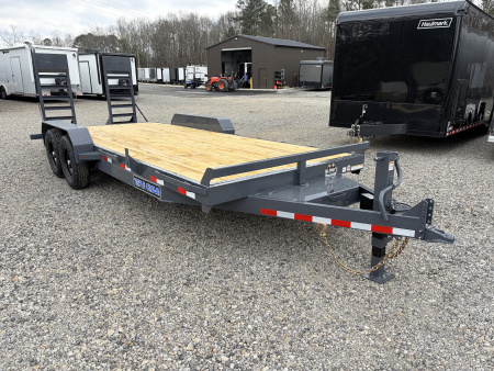 New 2026 Triple Crown 7X20 Equipment Trailer, 5' Swing Up Ramps, Beavertail, Removable Fender, 14K GVWR