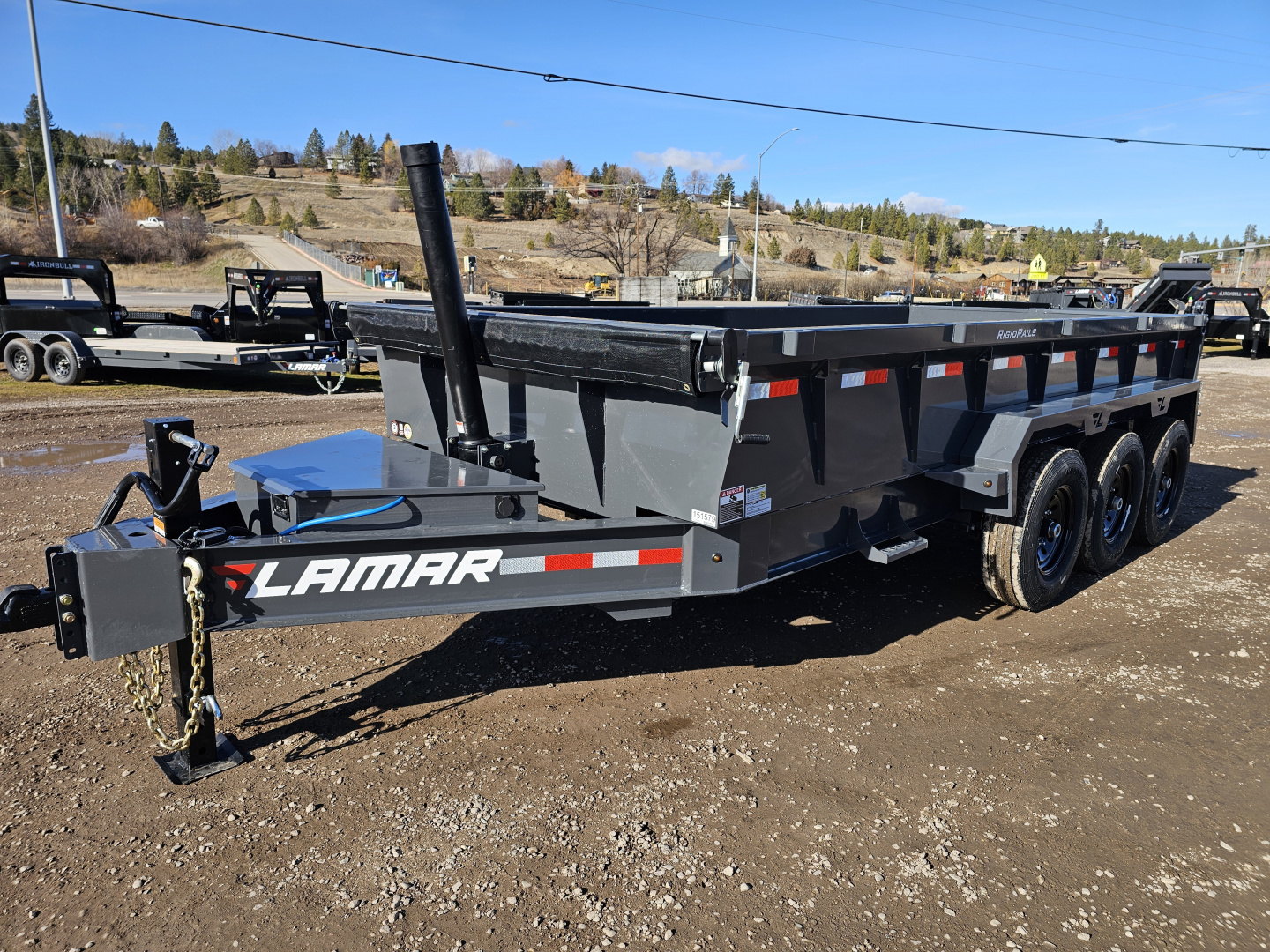 New 2026 Lamar 7x16 21k Dump Trailer w/Telescopic Lift