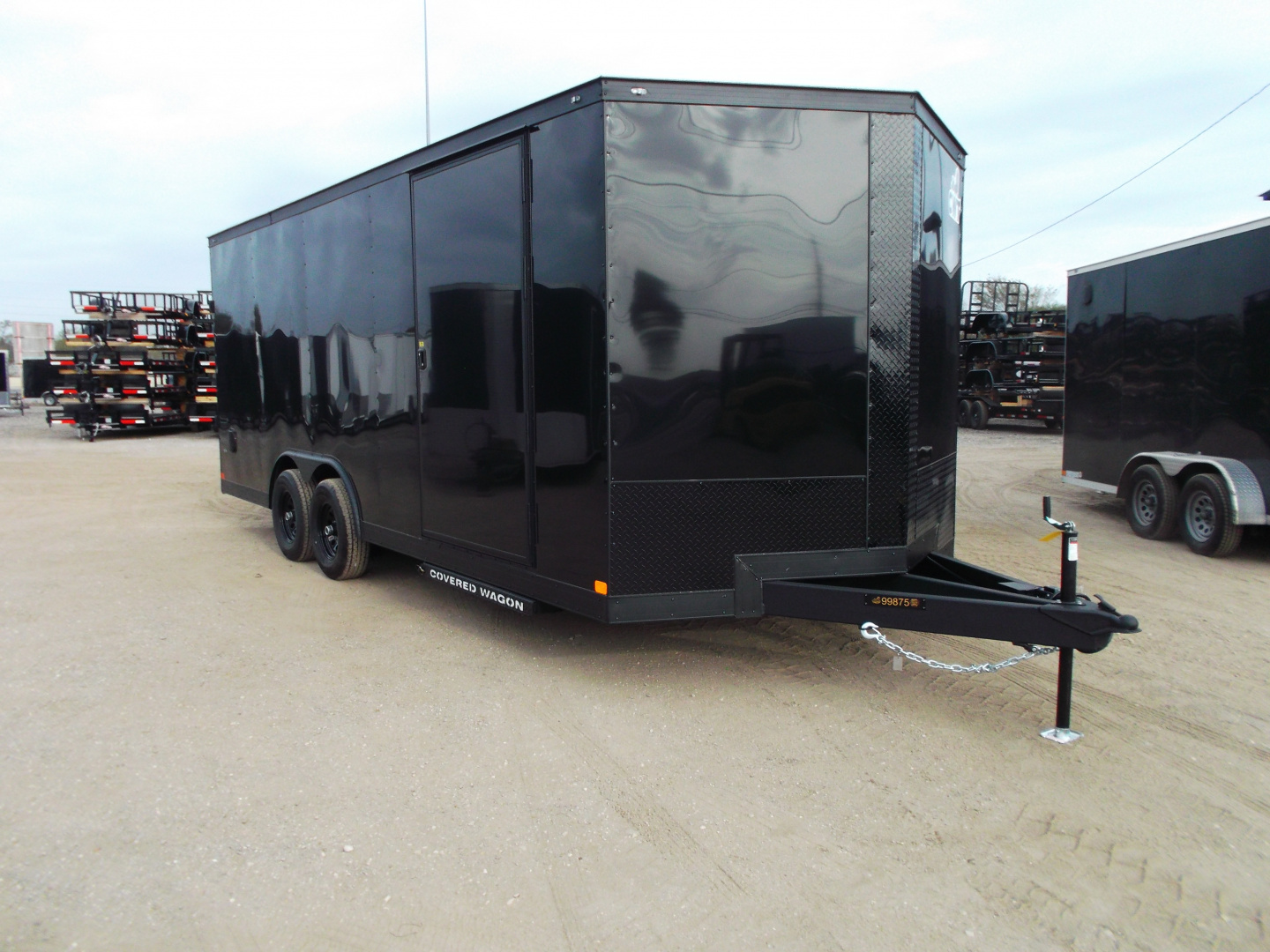 New 2026 Covered Wagon Trailers 8.5x20 Cargo / Enclosed Trailer / Car Hauler / 5200# Axles / 7ft Interior / 60" Triple Tube Tongue / 48" RV Door / Extra Wide Ramp / .080 Black Skin / Black Out Package