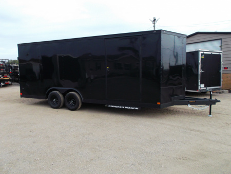 New 2026 Covered Wagon Trailers 8.5x20 Cargo / Enclosed Trailer / Car Hauler / 5200# Axles / 7ft Interior / 60  Triple Tube Tongue / 48  RV Door / Extra Wide Ramp / .080 Black Skin / Black Out Package
