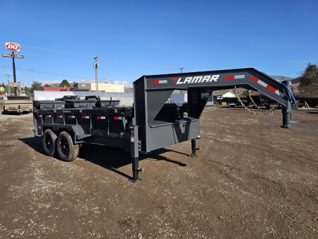 New 2026 Lamar 7x14 14k Gooseneck Dump Trailer
