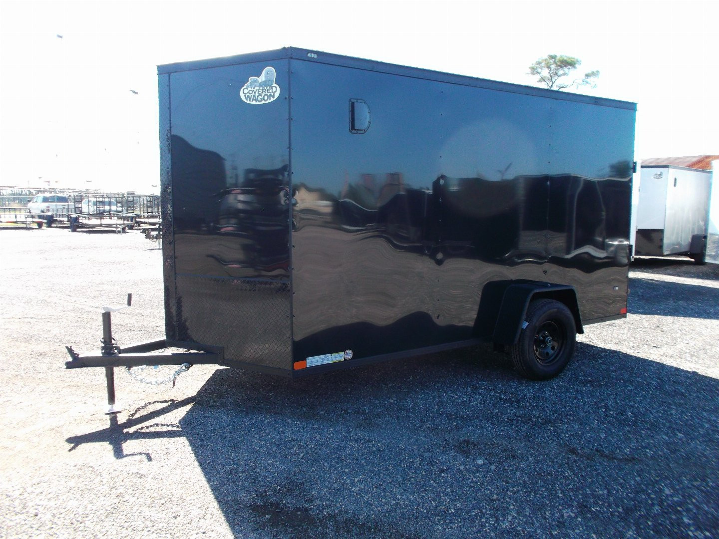 New 2026 Covered Wagon Trailers 6x12 Cargo / Enclosed Trailer / 6'6" Interior Height / Extra Wide Ramp Gate / RV Side Door / .080 Black Poly Core / Black Out Package