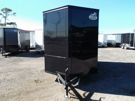 New 2026 Covered Wagon Trailers 6x12 Cargo / Enclosed Trailer / 6'6" Interior Height / Extra Wide Ramp Gate / RV Side Door / .080 Black Poly Core / Black Out Package