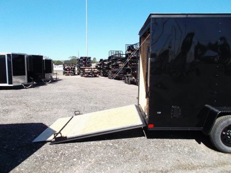 New 2026 Covered Wagon Trailers 6x12 Cargo / Enclosed Trailer / 6'6" Interior Height / Extra Wide Ramp Gate / RV Side Door / .080 Black Poly Core / Black Out Package