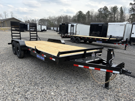 New 2026 Triple Crown 7X20 Equipment Trailer, 5' Swing Up Ramps, Beavertail, Removable Fender, 14K GVWR