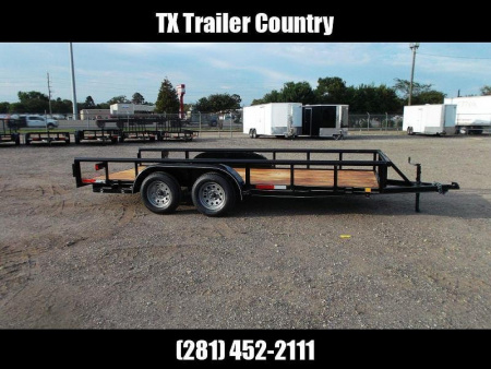 New 2026 J&C Trailers 83x16 Utility Trailer / Lowboy Trailer / 5ft Slide Out Stow Away Ramps / Heavy Duty Pipetop / Electric Brakes / 2" Bulldog Coupler