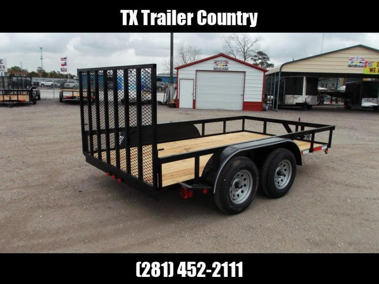 New 2026 J&C Trailers 77X12 Tandem Axle Utility Trailer / Channel Wrap Tongue / 2" Bulldog Coupler / Heavy Duty 4ft Ramp Gate / LED Lights / Electric Brakes