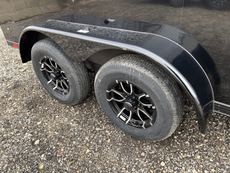 New 2026 ATC STO 7 X 14 FT ALUMINUM CARGO TRAILER 7 FT INT HT BLACK OUT W/ REAR SPOILER