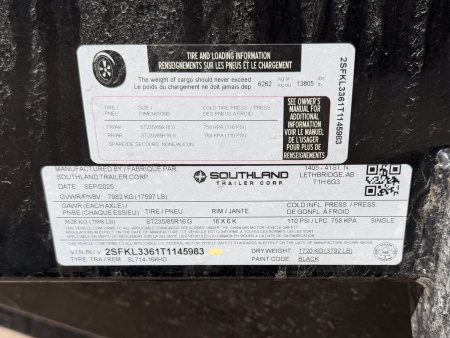 Used 2026 Southland Trailers 7-14 Dump 7 Gauge Floor 8K Axles