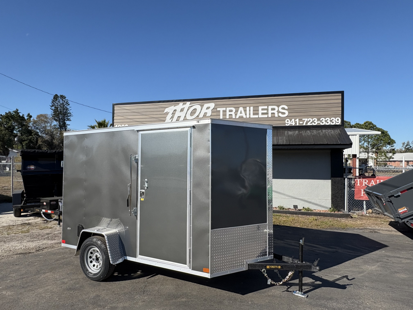 New 2026 Covered Wagon Trailers 6X12 SA CHARCOAL WITH RAMP Cargo / Enclosed Trailer