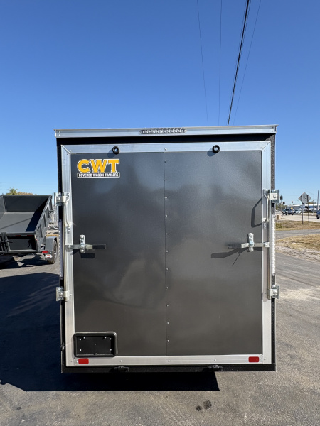 New 2026 Covered Wagon Trailers 6X12 SA CHARCOAL WITH RAMP Cargo / Enclosed Trailer
