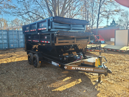 New 2025 PJ Trailers 7x14 14k Roll Off Dump Trailer + 2 Bins