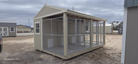 New 2025 Yoder Portable Buildings 4 BAY DOG KENNEL 12X16