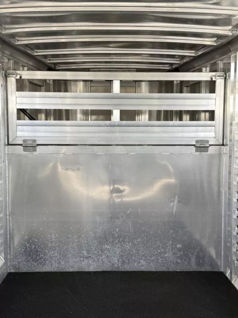 Used 2023 Exiss 16' Stock Trailer - All Aluminum - 7'2'' Tall - Rear Door w/ Sort Gate - Center Sort Gate