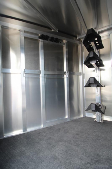 New $2500 BELOW COST! NEW Exiss 4 Horse Aluminum -7'2" Tall-Easy Care Floor-Stud Divider-LED Lights-Drop Down Windows