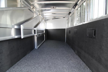 New $2500 BELOW COST! NEW Exiss 4 Horse Aluminum -7'2" Tall-Easy Care Floor-Stud Divider-LED Lights-Drop Down Windows