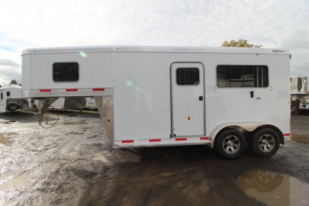 New 2024 Exiss 7200 ST $1400 BELOW COST! 2 Horse Straightload Trailer-7'8" Tall-Warmblood-Escape Doors on Both Sides