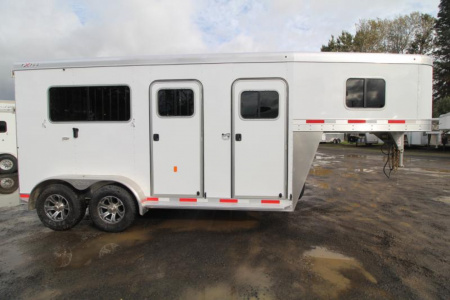 New 2024 Exiss 7200 ST $1400 BELOW COST! 2 Horse Straightload Trailer-7'8" Tall-Warmblood-Escape Doors on Both Sides