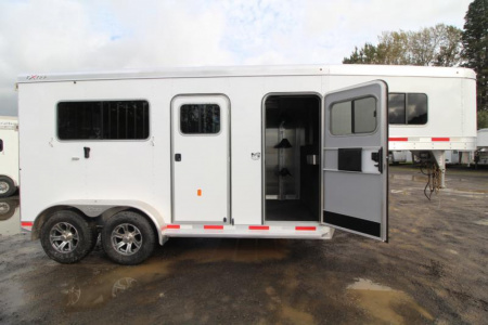 New 2024 Exiss 7200 ST $1400 BELOW COST! 2 Horse Straightload Trailer-7'8" Tall-Warmblood-Escape Doors on Both Sides