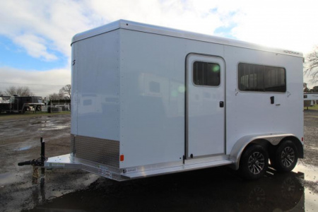 New Price Drop $3,000! 2024 Exiss 724 ST 2 Horse Straight Load Trailer-Warmblood Size- LED Lights- Escape Doors on Both Sides-Big Roomy Dressing/Tack Room