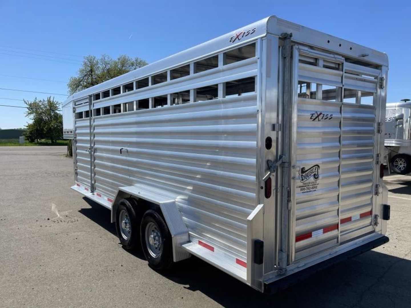 New Price Drop $3000-2024 Exiss Trailers 7020 STK Stock / Stock Combo Trailer-7'2" Tall- 54" Escape Door- Center Gate w/Slider- Heavy Duty Drop Gate w/Spring Loaded Latches- Rear Gate w/Slider
