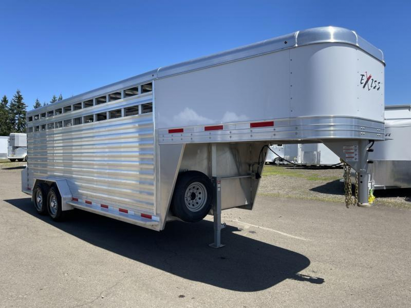 New Price Drop $3000-2024 Exiss Trailers 7020 STK Stock / Stock Combo Trailer-7'2" Tall- 54" Escape Door- Center Gate w/Slider- Heavy Duty Drop Gate w/Spring Loaded Latches- Rear Gate w/Slider
