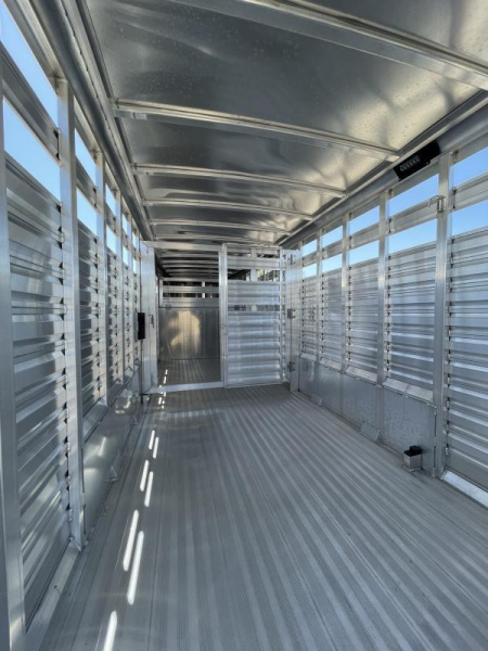 New Price Drop $3000-2024 Exiss Trailers 7020 STK Stock / Stock Combo Trailer-7'2" Tall- 54" Escape Door- Center Gate w/Slider- Heavy Duty Drop Gate w/Spring Loaded Latches- Rear Gate w/Slider